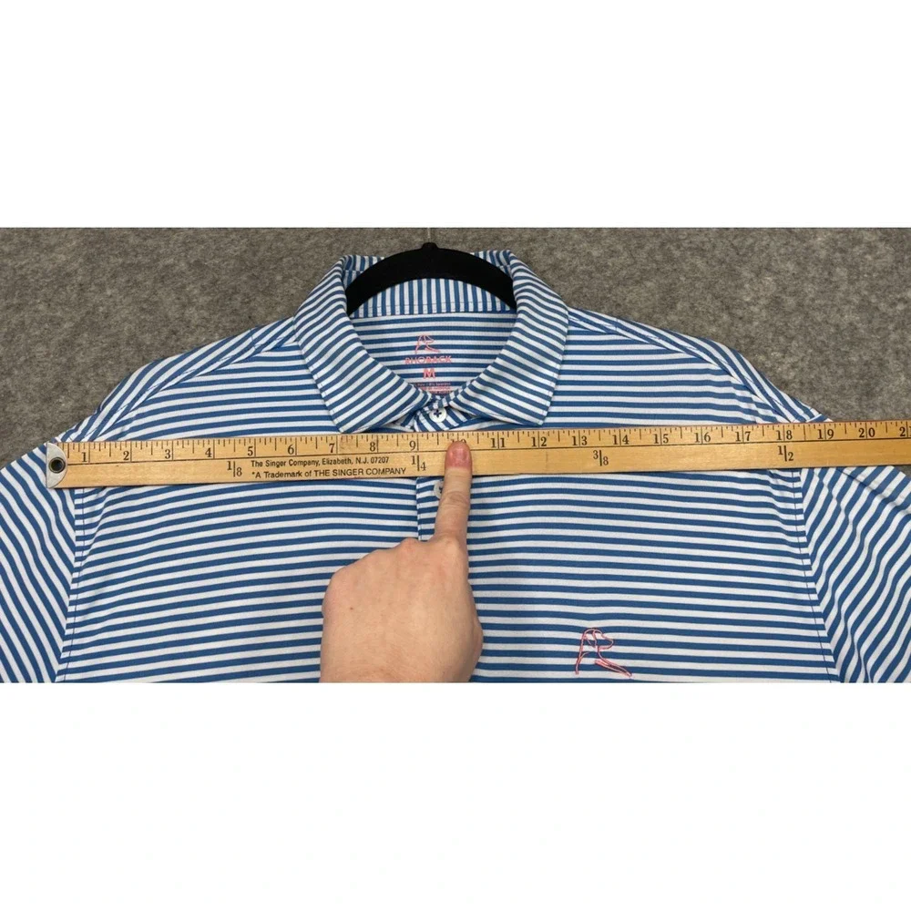 Rhoback Striped Polo Shirt Blue White Medium